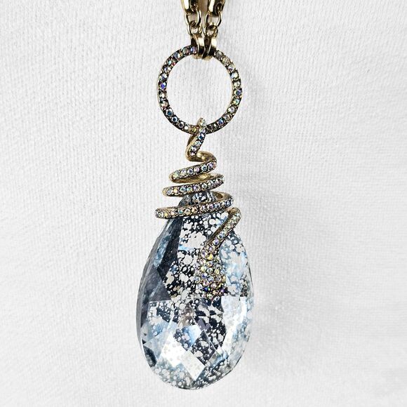 Betsey Johnson Snake Glass Crystal Pendent with Gold Tone Chain - Picture 4 of 9